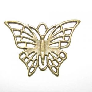 Коннектор односторонний бабочка, бижутерный сплав,  цвет бронза, размер: 35х45, 1 шт.